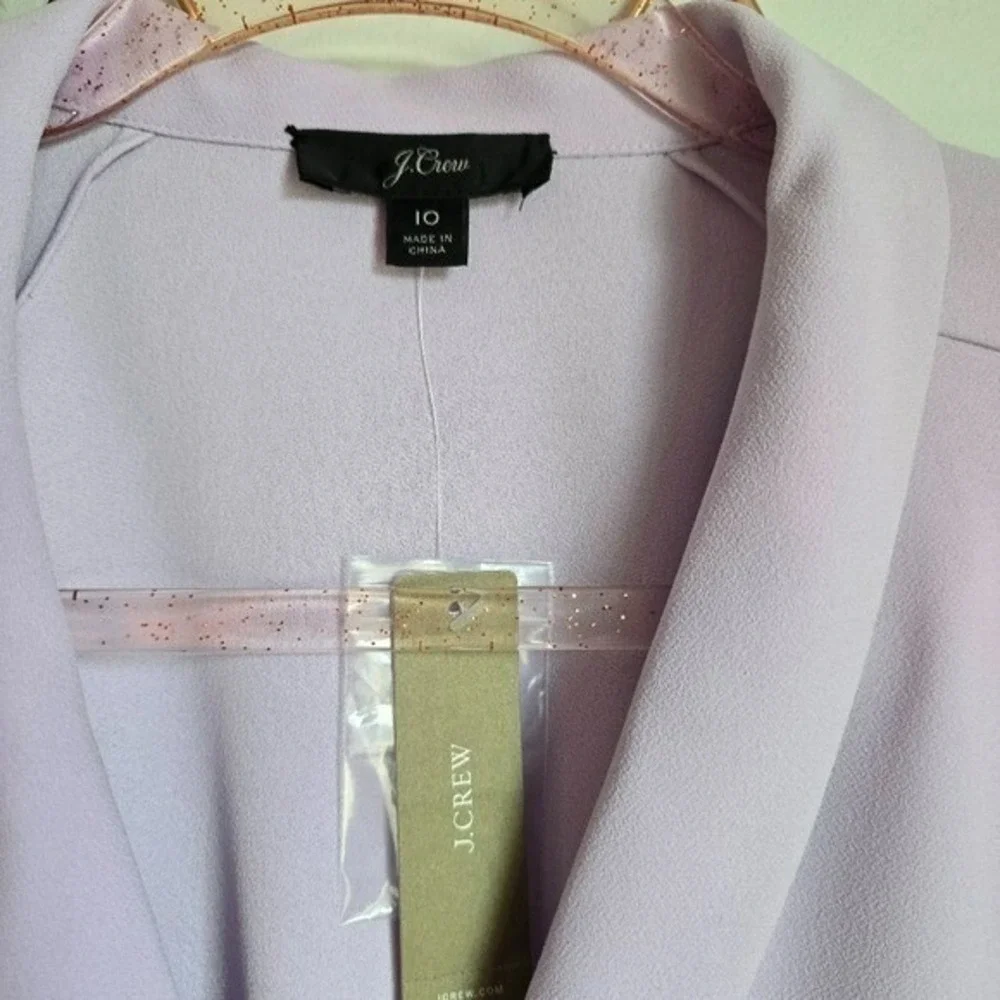 J. Crew NEW Lilac 365 Crepe Faux-Wrap Shawl Collar Blouse Top SZ 10 Career Chic